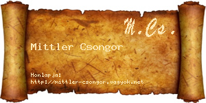 Mittler Csongor névjegykártya